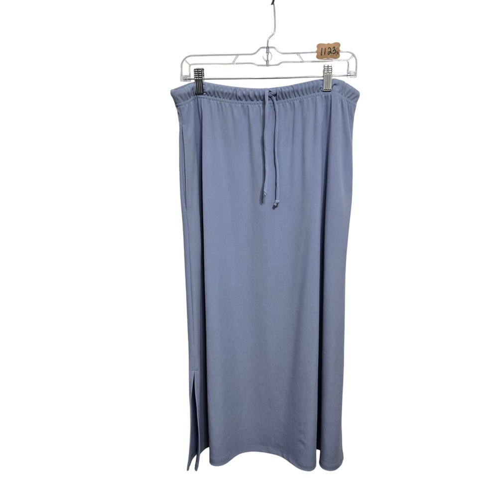 VTG Mark Fore & Strike Womens Blue Maxi Skirt Elastic Drawstring Waist SZ‎ M USA